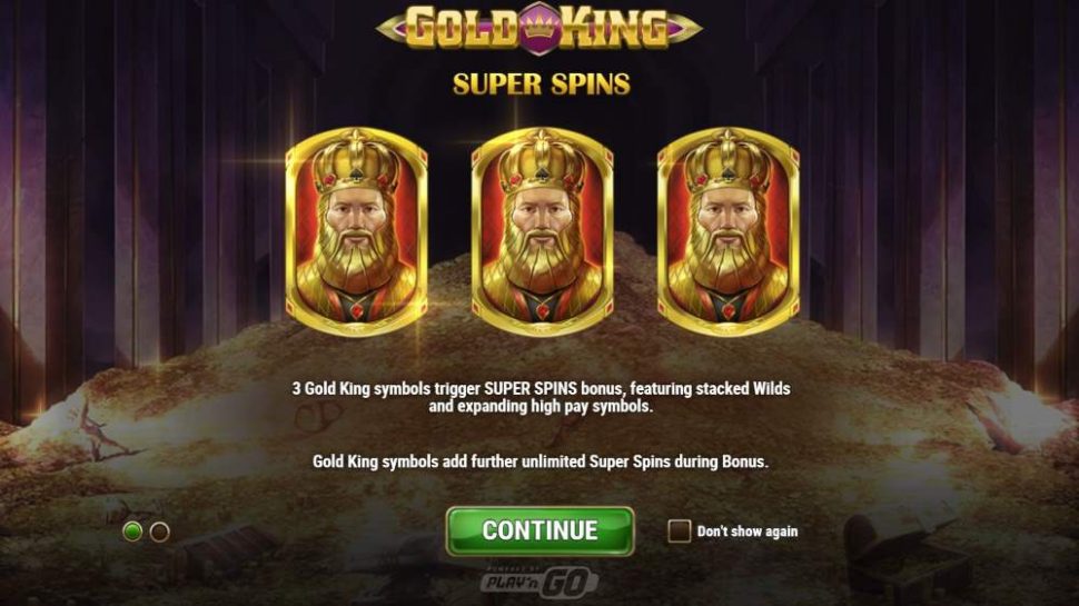 play n go gold king videoslot super spins