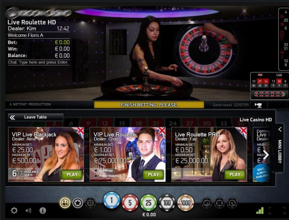 casino.nl NetEnt live roulette ingame