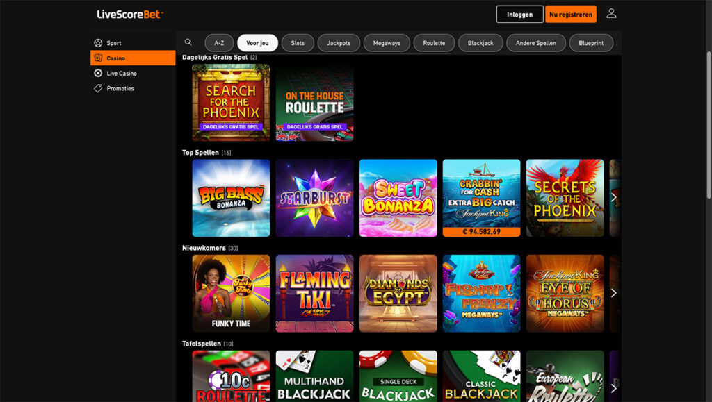livescore bet online casino Nederland