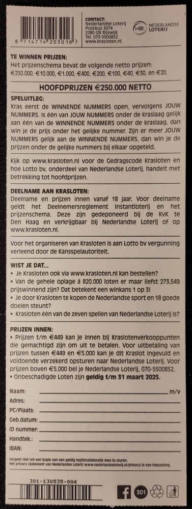 casino.nl kraslot review Winkans 1 op 3 achterkant