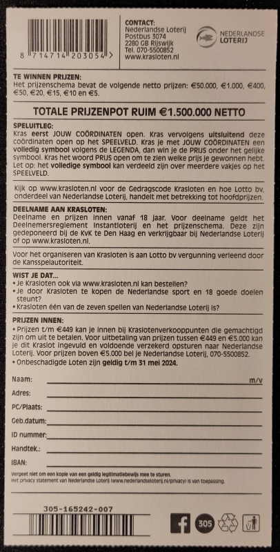 casino.nl kraslot review zilvervloot achterkant