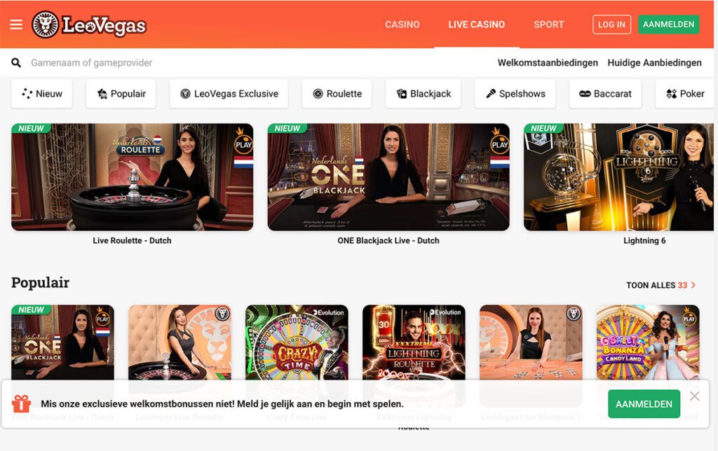 leovegas Nederland live casino