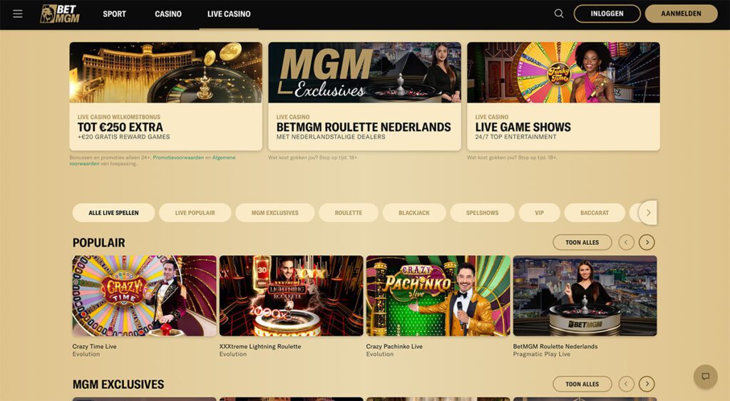 betmgm live casino Nederland