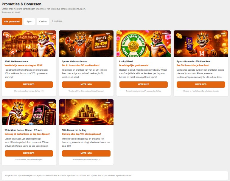 Oranje Palace promoties