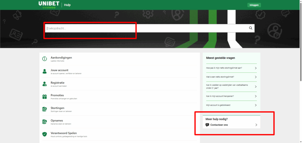 Unibet klantenservice