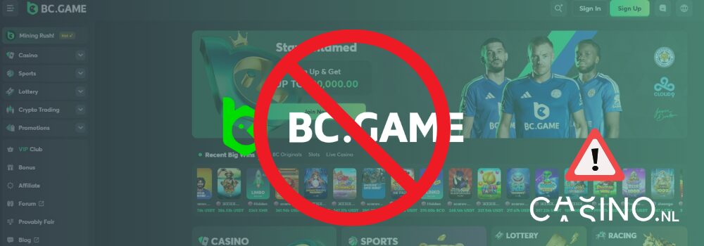 BC game illegaal casino boete