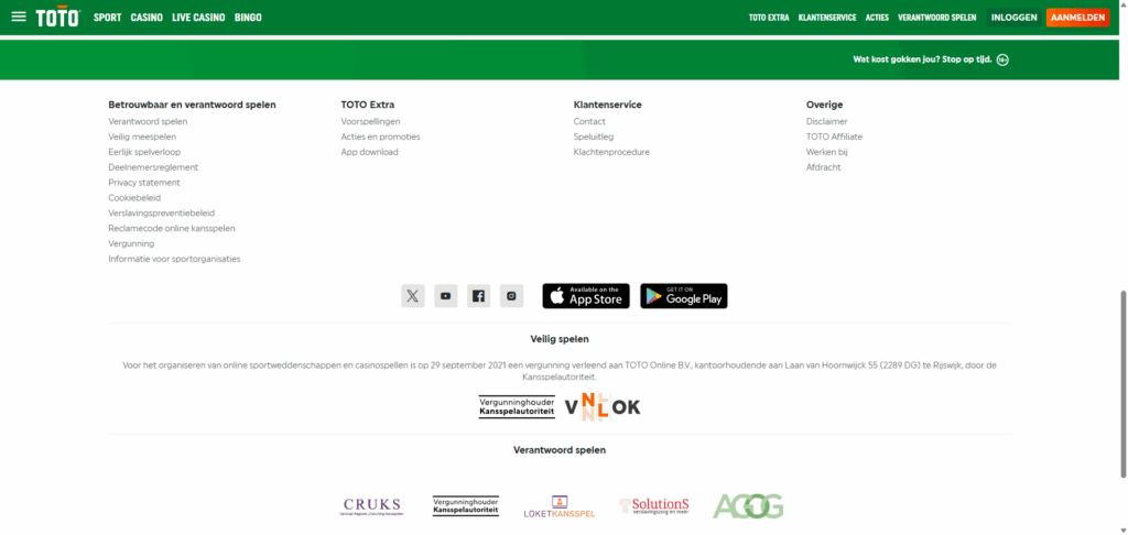 Toto Casino footer 21-07-2025