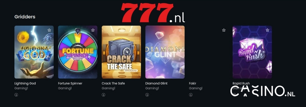 gridders spellen bij 777 casino